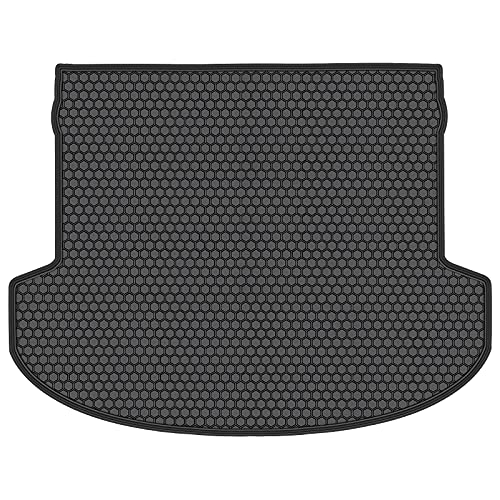 Car Cargo Rubber Liner Mat Custom Fit for Hyundai Santa Fe 2019 2020 Odorless Washable Heavy Duty All Weather Car Trunk Cargo Mat - color: Black, size: Cargo Liner 2019-2020