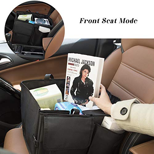 Car Trunk Backseat Organizer for SUV, 8 Pocket Waterproof, Dust-proof, Sturdy Foldable Cargo Net Storage for More Trunk Space with Adjustable Straps, Black