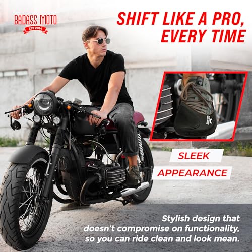 Motorcycle Shifter Shoe Protector, Motorbike Shoe Cover, Motor cycle Gear Shift Shoes guard, Anti Scuff Boot Protector - Men & Women Moped Sneaker Protection Fits Up To Size 12