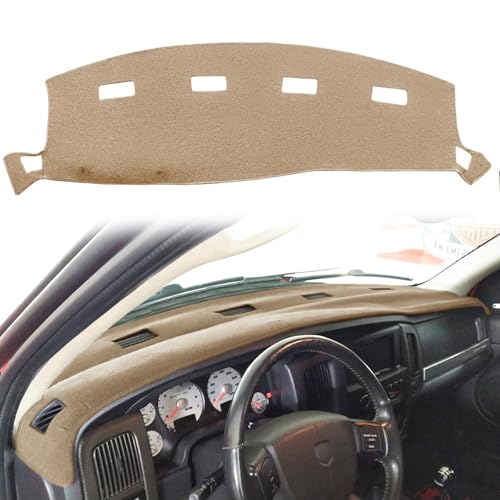 Yiz Dashboard Cover Dash Cover Mat Custom Fit for Dodge Ram 1500 2002-2005,2500/3500 2003-2005 (02-05 Beige) Y22 - color: 02-05Beige