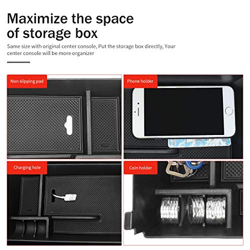 auovo Center Console Organizer Tray for Mercedes Benz Accessories C GLC Class W205 CLS 2015+ Secondary Armrest Console Storage Box Car Interior
