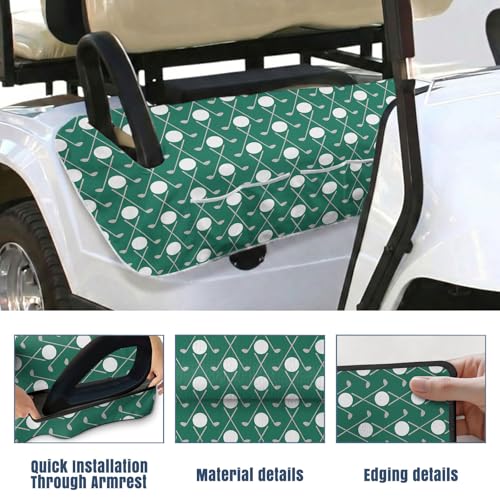 Golf Cart Seat Covers Golf Cart Seat Towel Blanket Group - color: Green Golf with Pocket