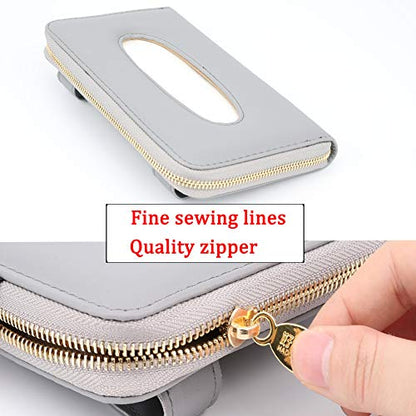 Car Tissue Box, Car Visor Tissue Holder, Car Tissue Holder, Premium Tissue case Holder for car (Gray) - color: Grey