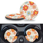 Car Cup Holder Coasters, 2 Pack – 2.75" Universal Auto Anti-Slip Insert Coaster, Rubber Car Coasters, Personalized Car Accessories for Women (Retro Daisy) - color: Retro Daisy