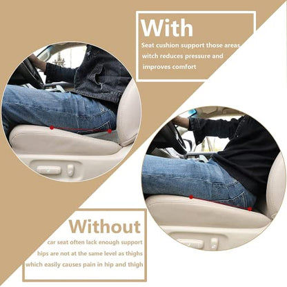 Livtribe Car Seat Cushion - Memory Foam Car Seat Pad - Sciatica & Lower Back Pain Relief - Car Seat Cushions for Driving - Road Trip Essentials for Drivers(Gray) - color: Gray
