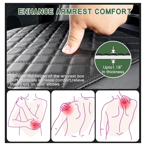 F150 Center Console Cover (Work Surface Console Only), Custom Fit for 2026 2025 2024 2023 2022 2021 Ford F150, Anti-Scratch Faux Leather Armrest Cover for car, Middle Interior Accessories - size: Work Surface Console 2021-2025 F150
