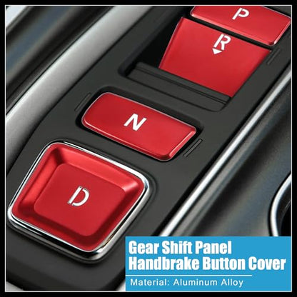Gear Shift Switch Panel Electronic Handbrake Button Cover Trim for Honda Accord 2018-2022 Hybrid Version Red (Set of 9) Durable Material