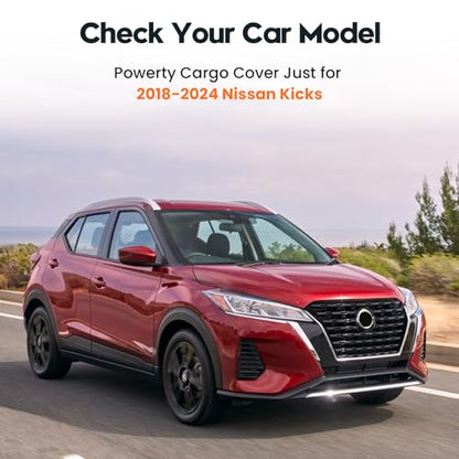 Powerty Cargo Cover for 2018-2024 Nissan Kicks Trunk Cover Cargo Cover Board Trunk Security Shield Shade for 2018-2024 Kicks Accessories - size: 3) Nissan Kicks | 2018-2024