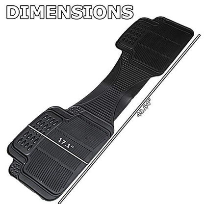 Car Floor Mat Runner - Rubber Rear Floor Mat Liner - Black Back Seat Liner - Auto Trimmable Universal Fit Rug for Vehicle