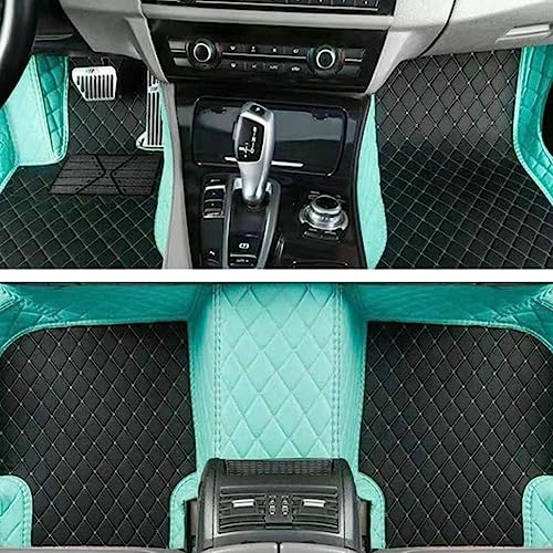 Custom Car Floor Mats Suitable for Cars, SUVs, Sports Cars, Trucks, car mats All-Weather Personalized, Fully Cover Luxury car Foot mats, Non-Slip Floor mats. (Light Blue and Black) - color: Light Blue and Black