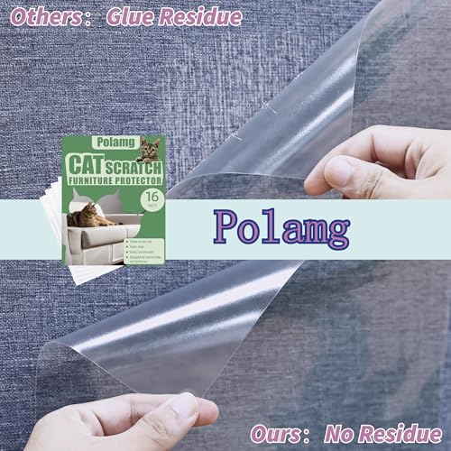 Cat Scratch Furniture Protector-16-Pack –Single-Sided, Heavy-Duty Self-Adhesive Tape, No-Residue for Couch, Doors & Walls - NO PINS - size: 16P NO pins