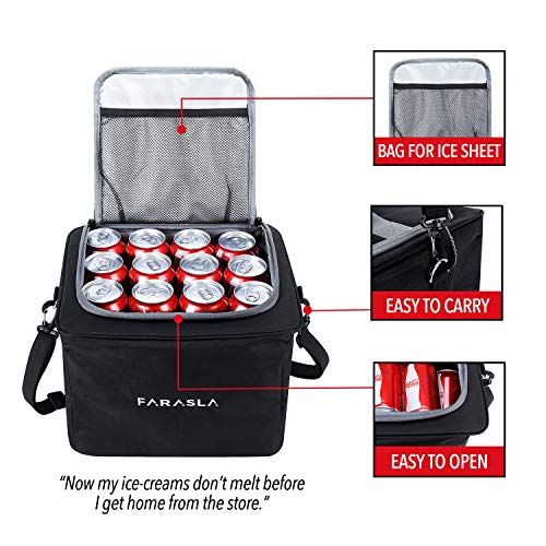 Waterproof Trunk Organizer with Insulated Leakproof Cooler Bag, Foldable Cover, Adjustable Securing Straps (Black)