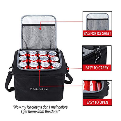 Waterproof Trunk Organizer with Insulated Leakproof Cooler Bag, Foldable Cover, Adjustable Securing Straps (Black)