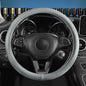 Gray Cowhide Steering Wheel Covers Genuine Leather Car Steering Wheel Cover Universal 15inch / Size M Wheel Cover for Car SUV Truck (C-Gray-M) - color: C-Gray-M, size: M-15inch