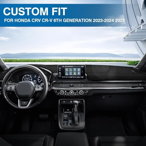 KUST Black Dash Cover for Honda CR-V CRV 2023-2025 2026(with HUD) Polyester Dashboard Cover Non-Slip Interior Accessories for Honda CRV CR-V Custom Fit Dash Mat Sunshade No Glare - size: For CRV 23-26