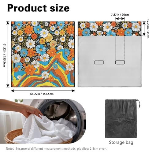 Hippie Daisy Swirl Print Back Seat Cover, Waterproof Bench Rear Seat Cover Universal Car Seat Cover Automotive Interior Covers for Sedans SUVs Vans Trucks - color: Hippie Daisy Swirl