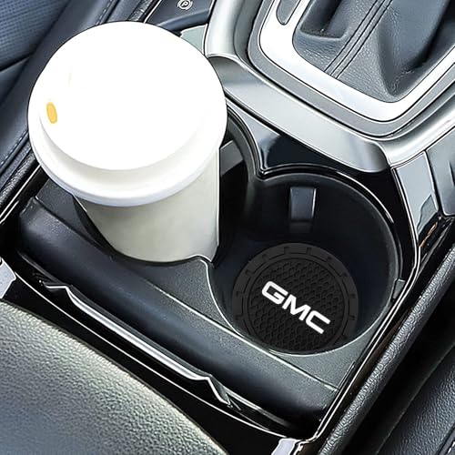 TACOMA Car Cup Holder Coaster for GMC Recessed Silicone Cupholder Coaster Interior Accessories 2.75in 2Pack - color: Black-04