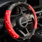 Diamond Soft Leather Steering Wheel Cover with Bling Bling Crystal Rhinestones, Universal 15 inch, Black Red - color: Black and Red, size: Medium(Standard) Size[14.5"-15"]