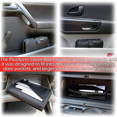 Glove Box Compartment Organizer - Car Document Holder - Owner Manual Case Pouch - Vehicle Storage Wallet for Registration & Insurance Card - Premium Auto Paperwork Holder - Log Book included - Green