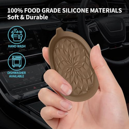 ME.FAN Car Cup Coasters [4 Pack] Silicone Cars Coasters - Universal Non-Slip Recessed Interior Accessories - Cup Holder Inserts Coffee - color: 4pack-coffee