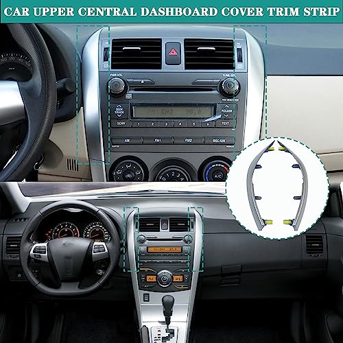 2Pcs Car Upper Central Dashboard Cover Trim Strip Compatible with 2009 2010 2011 2012 2013 Toyota Corolla Replaces# 55436-12040 55436-02330 55435-02370 Left & Right Side Dash Board Strips