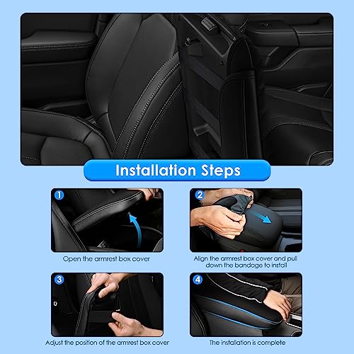 2023 2024 2025 2026 Prius Center Console Cover for Toyota Prius (LE/XLE/Limited/Nightshade Edition), Waterproof&Comfy Leather Cushion Armrest Cover 2026 2025 Prius Accessories (Leather-Padded) - color: Leather-Padded