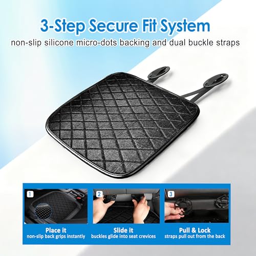 Front Car Seat Cover - Breathable Bottom Seat Cover, Linen Seat Pad Non-Slip Car Seat Protector, Universal Summer Seat Cushion for Car, Sedan, SUV, Truck and Van Office Home (Black)