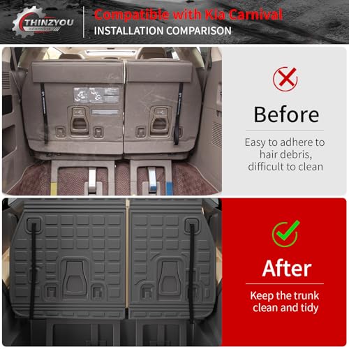 Floor Mats Compatible with 2022-2025 2026 Kia Carnival 8 Seater MPV No Hybrid&Prestige Trunk Liner Cargo Liner Cargo Mat 2024 Carnival Accessories (Floor Mats+Trunk Mat+Backrest Mats) - style: For Kia Carnival 8-Seater | 2022-2026