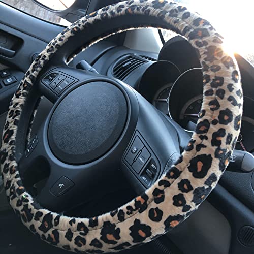 AUTOFAN Leopard Car Seat Covers Full Set with Steering Wheel Cover 2 Seat Belt Pads, Cheetah Print Seat Covers for Cars for Women,Airbag Compatible,Universal Fits for Cars,SUV,Truck - color: animal leopard