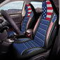 American Flag Printed 2 Pack Seat Cover for Cars, Waterproof Breathable Front Car Seat Covers, Airbag Compatible Universal Fits Auto Seat Cover for Front Seat - color: American Flag - Blue and Red