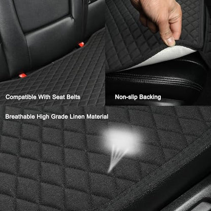 West Llama Linen Car Seat Covers,Bottom Seat Covers for Cars Include 1 Rear Bench Cover Universal Fits 90% Vehicles,SUVs,Cars,Sedans,Black - color: C-Black, size: 1 Rear Bench Seat Cover