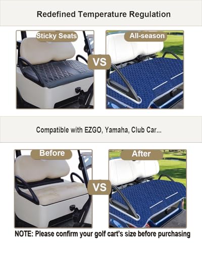 Golf Cart Seat Covers – Soft Quilted with Storage Pockets,for Club Car,EZGO,Yamaha,Fits Most Seats,Washable & Easy to Install (51"x30.5")