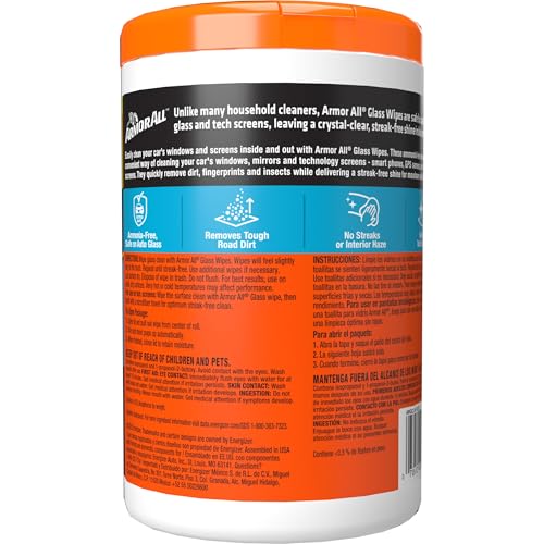 Armor All Car Glass Wipes by Armor All, Auto Glass Cleaner for Film and Grime, 90 Count - size: 1 Count (Pack of 1)