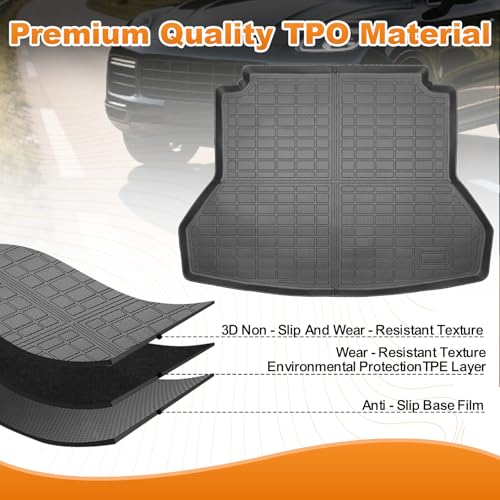 Trunk Liner for 2017-2020 Hyundai Elantra 3D Custom Fit All-Weather TPE Material Waterproof Car Cargo Liner Mat, Black - color: 2017-2020 Hyundai Elantra