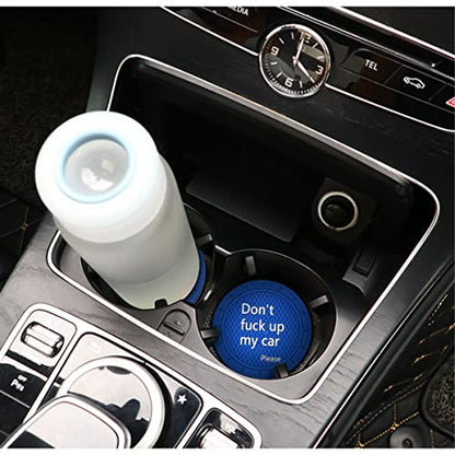 Car Cup Coaster, 4Pcs 2.75 Inch Auto Cup Holder Insert Coasters, Non-Slip Waterproof Embedded Drink Mat, Automotive Interior Accessories for Men and Women (D Blue/4PCS) - color: D Blue/4PCS