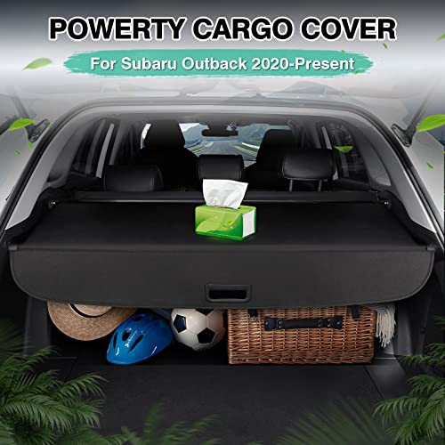 Powerty Cargo Cover for 2020-2024 2025 Subaru Outback Accessories Trunk Cover Retractable Trunk Shade Rear Cargo Cover for 2020-2025 Outback No Gap Black - size: 9) Subaru Outback | 2020-2025