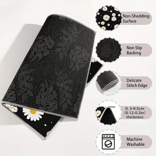 Universal Car Trunk Mat 29" x 39", White Daisy Print All Weather Trunk Protection Cargo Liner, Durable Cargo Mat Rear Trunk Liner, Stylish Vehicle Interior Accessories Suitable for Most Car Models - color: Daisy Print