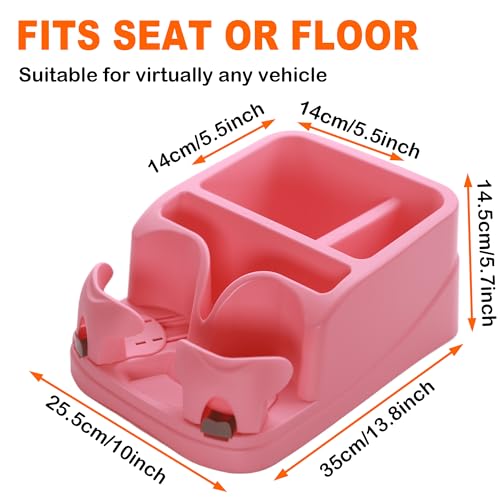 Universal Center Console Organizer for Truck Bench Seat & SUV, Truck Floor Console with Expandable Cup Holders, Fits Silverado Minivan, Stable Transmission Hump Storage Box for Car Backseat (Pink) - color: Pink