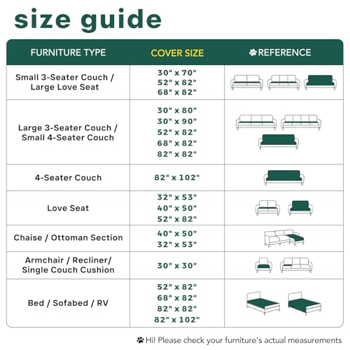 PAWFINITY Waterproof 4 Seat Couch Cover for Dogs, Pee Proof Pet Blanket, Paw Print Quilted, Pet Hair Resistant, Scratch-Resistant, Washable Furniture Protector for 4 Cusion Sofa, 30x90 Inch, Grey - size: 90x30 inch (pack of 1)
