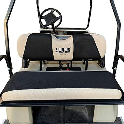 10L0L Golf Cart Seat Covers, Super Comfort Cooler Than Vinyl Seat Cover, Front and Rear Seat Cover for Yamaha EZGO Club Car, No Drilling Breathable Mesh Bench Seat Blanket, Machine Washable