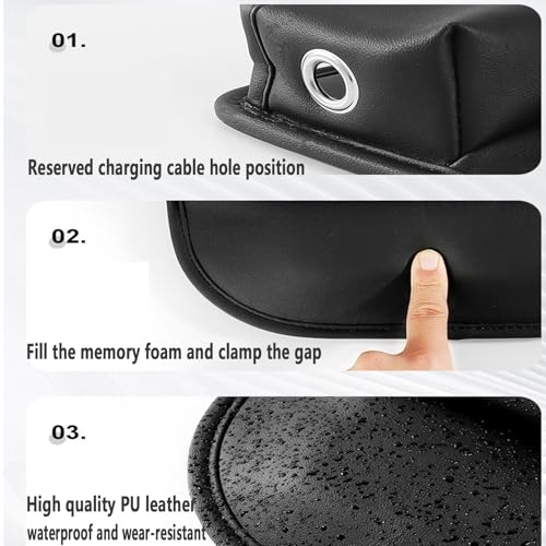 2 Pack Universal Fit Premium Leather Car Seat Gap Filler Organizer, Center Console Organizer for Car SUV Truck (Black，2 Pack)