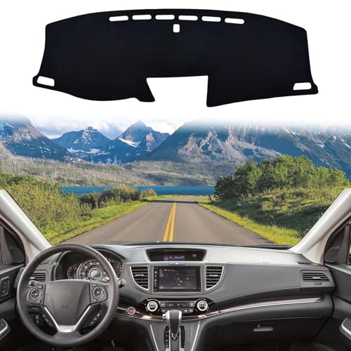 Dashboard Cover Suitable for Honda CR-V 2012 2013 2014 2015 2016 Car Dashboard Cover Sun Visor Mat Non-Slip Polyester Dashboard Accessories (Black) - size: 2012-2016 For Honda CR-V