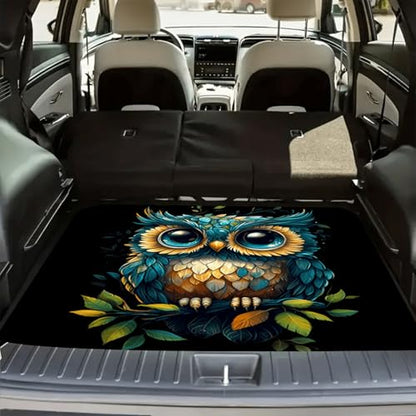 Universal Car Trunk Mat, All Weather Trunk Protection Cargo Liner, Stylish Vehicle Interior Accessories, Durable Cargo Mat Rear Trunk Line Suitable for Most Car (Cute Owl Print, 29" x 39") - color: Cute Owl Print