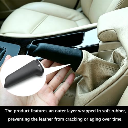 Interior Handbrake Brake Handle Grip Outer Cover Lever Trim Replacement For BMW 1/3/5/6 Series X1 X3 Z4 E81 E82 E87 E90 E91 E60 E61 E64 E84 E85 (Black) - color: Black