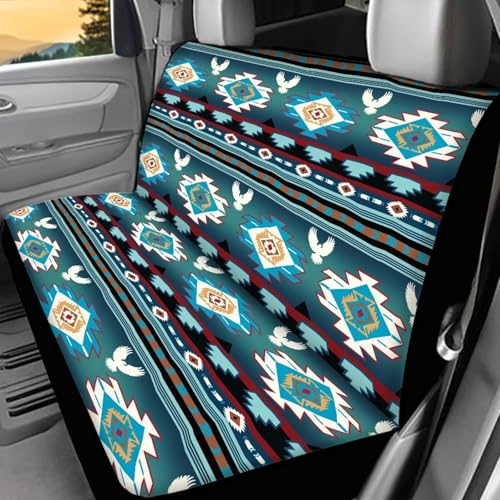 WELLFLYHOM Aztec Eagle Car Bench Seat Covers for Truck SUV Rear Bench Seat Covers Universal Fit Car Accessories Car Rear Seat Protector for Women Men - color: Aztec Pattern Eagle