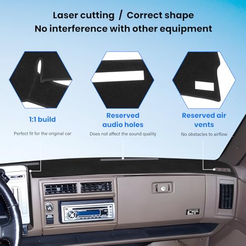 Dash Cover Mat Compatible with Chevy S10 Blazer 1986-1993,fit for GMC S15 Jimmy Sonoma,fit for Oldsmobile Bravada 1991-1994 Dashboard Cover for Pad Custom Car Dashboard Interior Accessories Ornament - size: Compatible with S10/Blazer 1986-1993