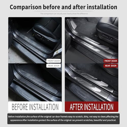 10 Pcs Car Door Sill Protector for 2016-2023 Toyota Tacoma Double & Crew Cab - Premium Stainless Steel & ABS Plastic Door Entry Guards for Tacoma - Easy Install, Scratch Resistant, Waterproof