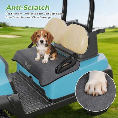 10L0L Universal Golf Cart Seat Covers/Seat Blanket for EZGO TXT/RXV & Club Car DS/Precedent, Breathable Seat Towel/Seat Cushions with Non-Slip Backing, All-Season Comfort (Not for Yamaha) - color: Linen Stripes