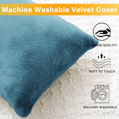 1 MIDDLE ONE 2 Pack Small Pillow, Memory Foam Mini Pillow 11 X 7 Inches for Travel, Sleeping, Nap and Neck, Knee, Lumbar Support, Tiny Cushion for Pet, Dogs (Lake Blue) - color: Lake Blue, size: 11x7 inch