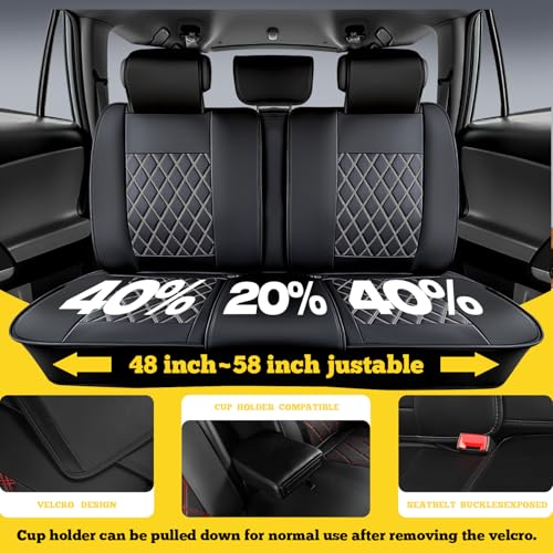 LINGVIDO Car Seat Covers Full Set (5 Seats) - Premium Perforated Nappa Leather, Waterproof Shield, Omni-Adapt Fit SUVs Sedans, Ultimate Family & Pet Protection - color: Black & Gray Line, size: Full Set (5 Seats)